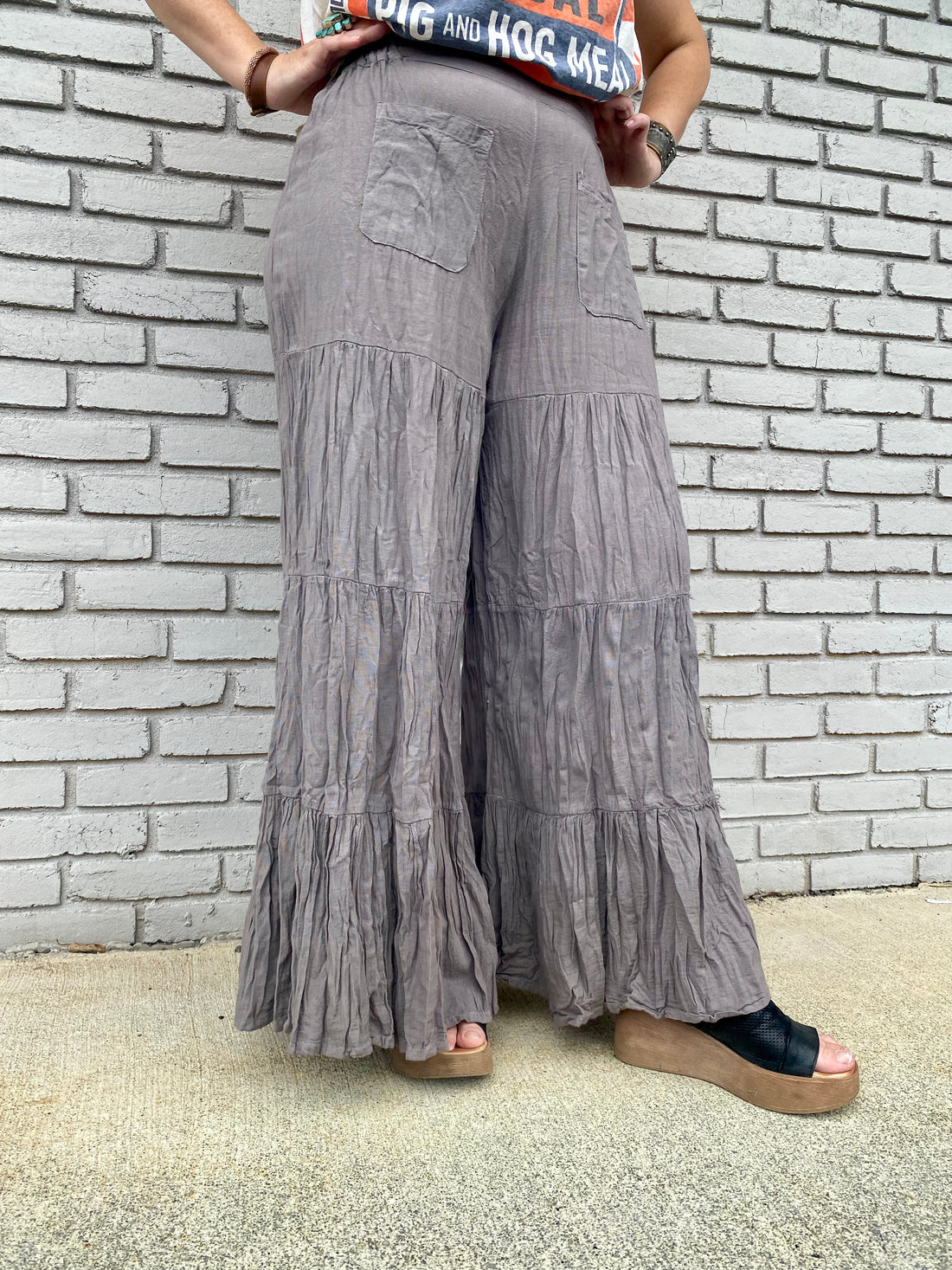 Khaki Palazzo Trousers 