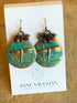 Rustic Creek Brass Patina Dragonfly Earrings E075 - Vintage Vault Boutique