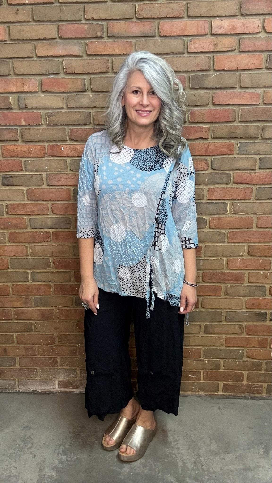 Laurie Top - Sky - Vintage Vault Boutique