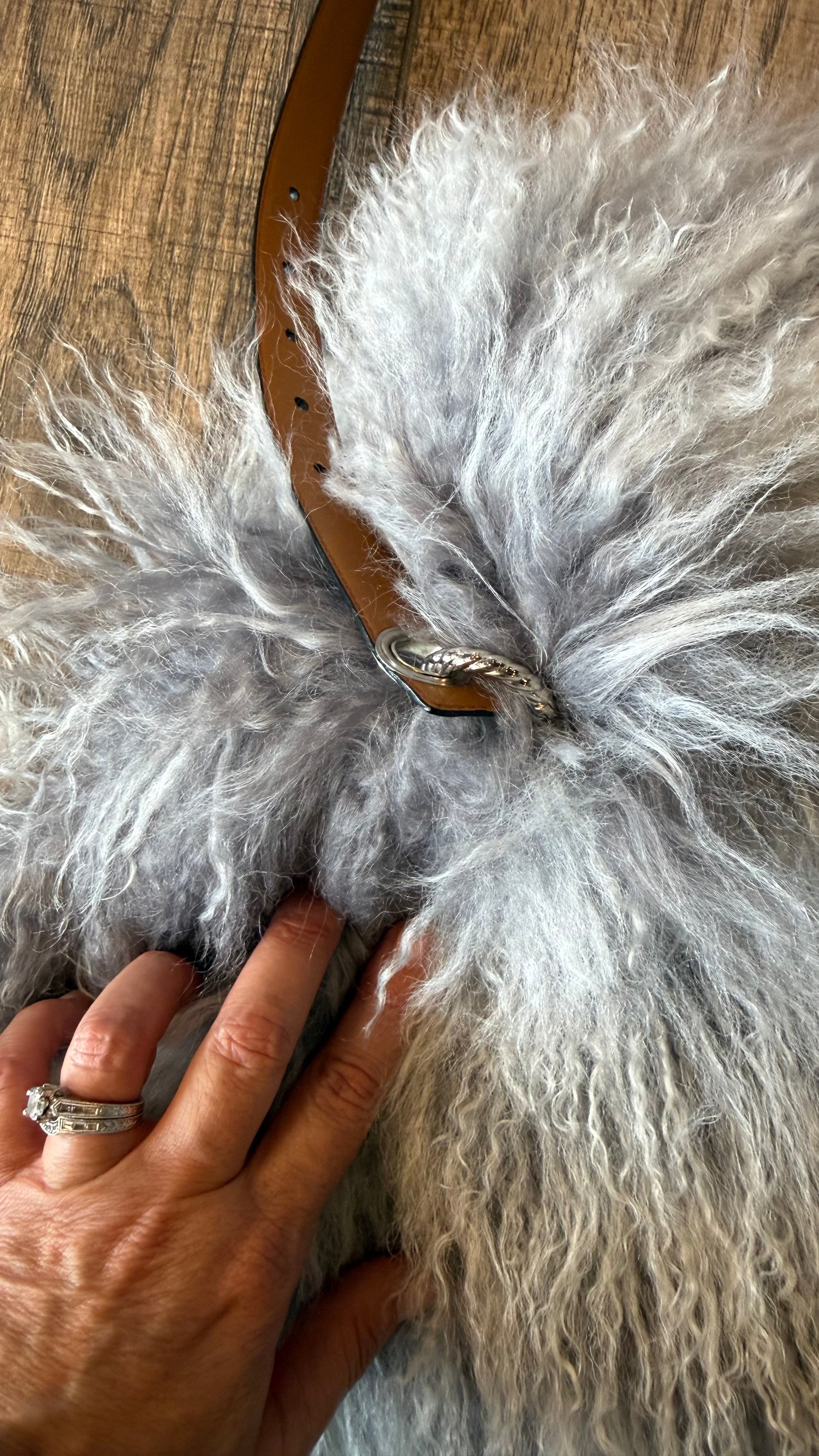 Small Grey Mongolian Hand Bag
