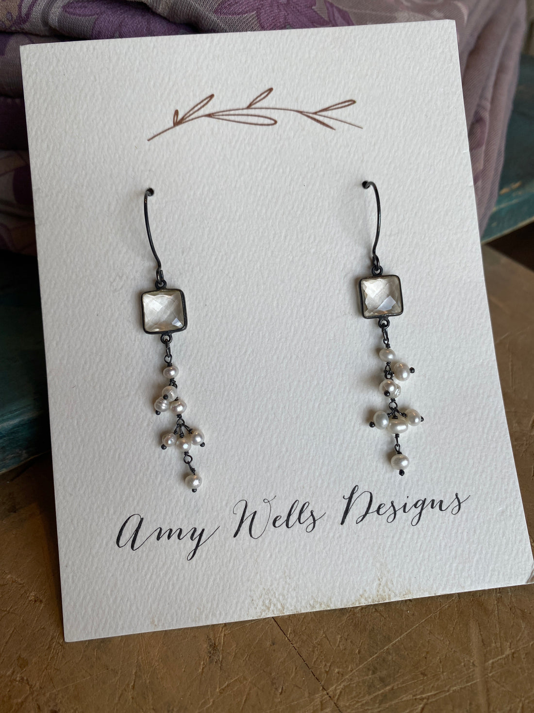 Crystal Bezel Dangle ER