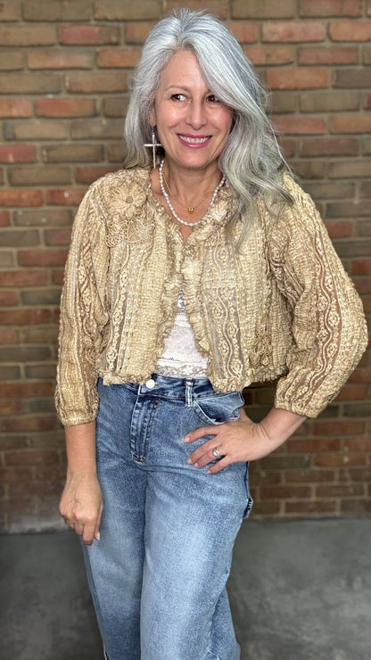 All Lace Crop Jacket - Vintage Vault Boutique