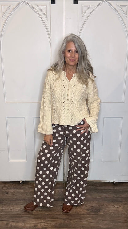 Polka Dot Straight Leg Jean