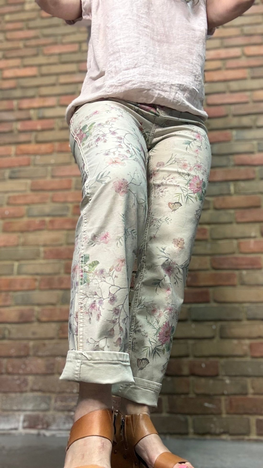 Floral Reversible Jean Pant - Vintage Vault Boutique