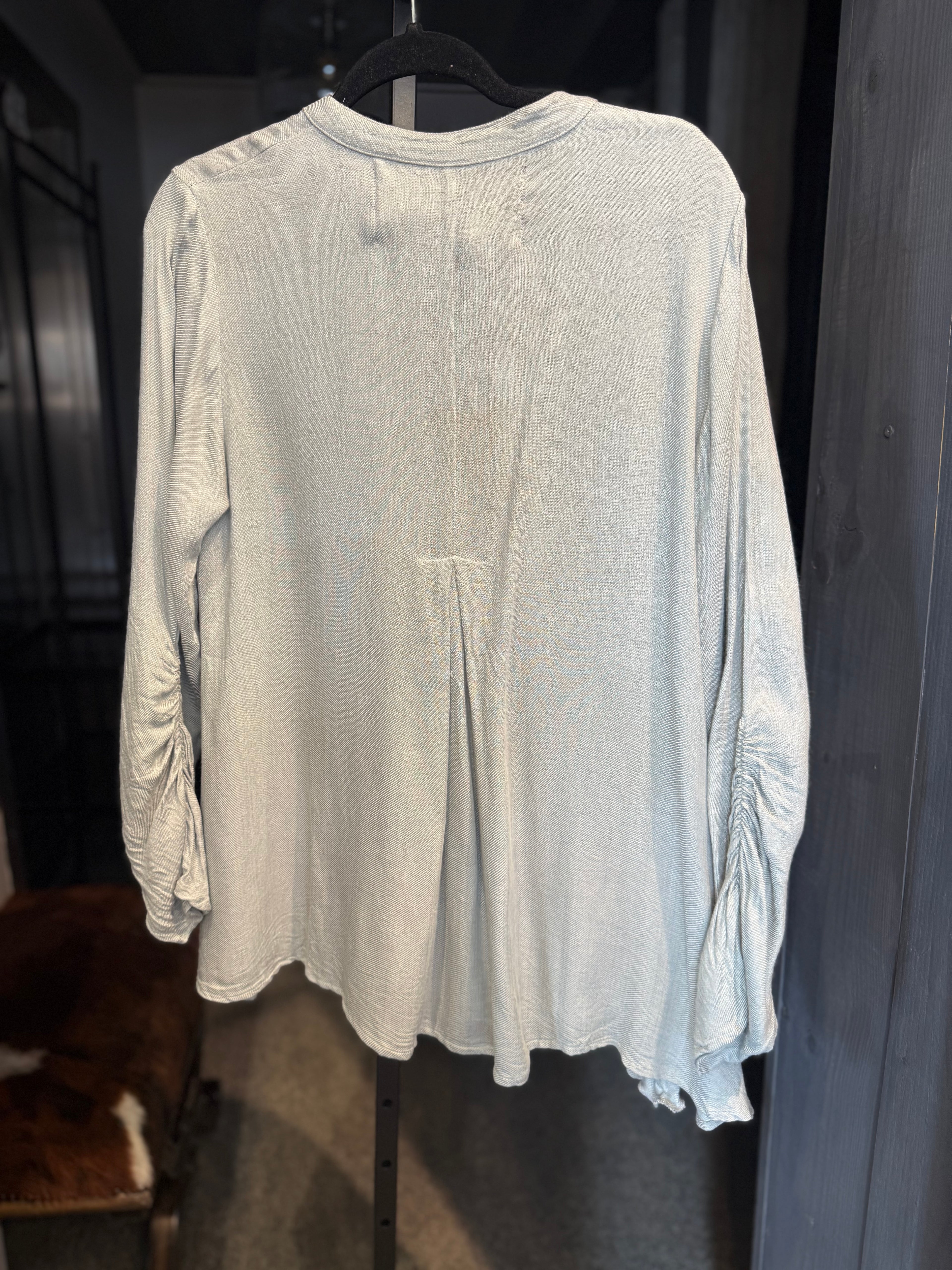 Rosanne Blue Linen Top