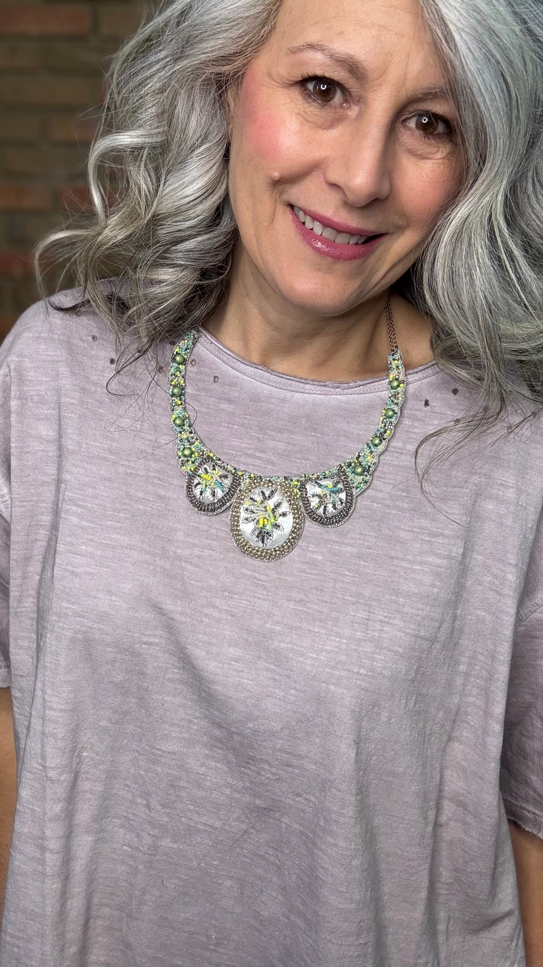 Blossom in White Necklace