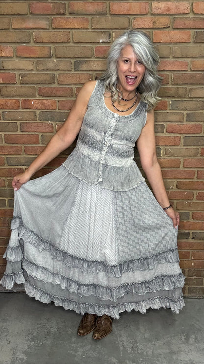 Grey Ruffle Skirt