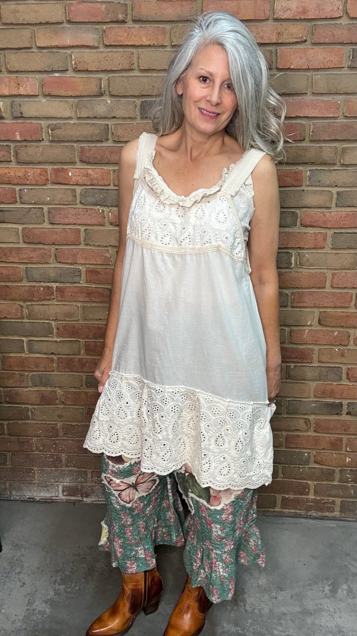 Ivory Pocket Camisole Dress - Vintage Vault Boutique