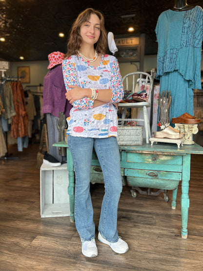 Crinkle Contrast Top