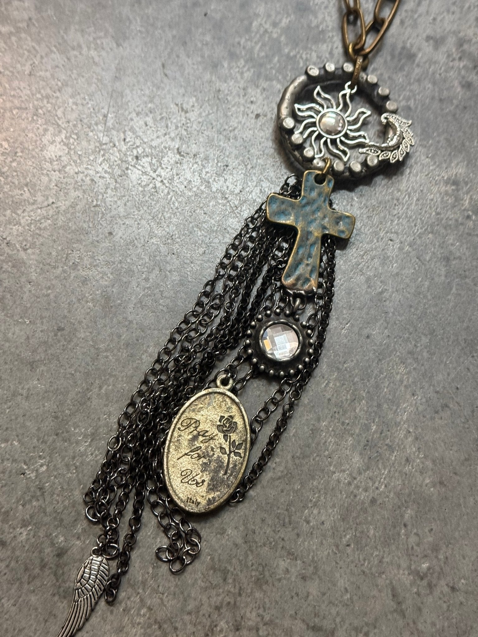 Pray for Us Necklace - Vintage Vault Boutique