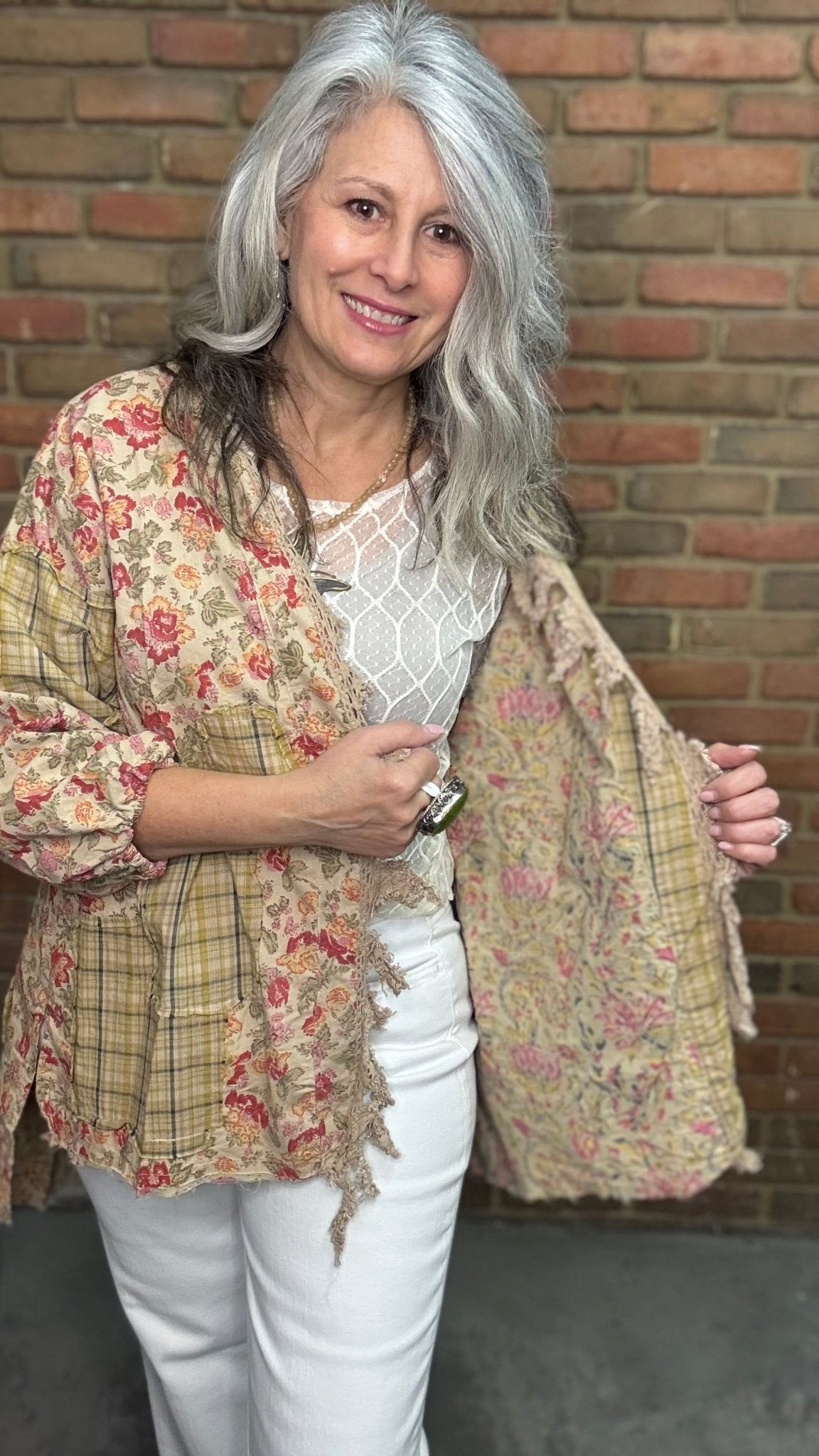 Wildflower Fountain Jacket - Vintage Vault Boutique
