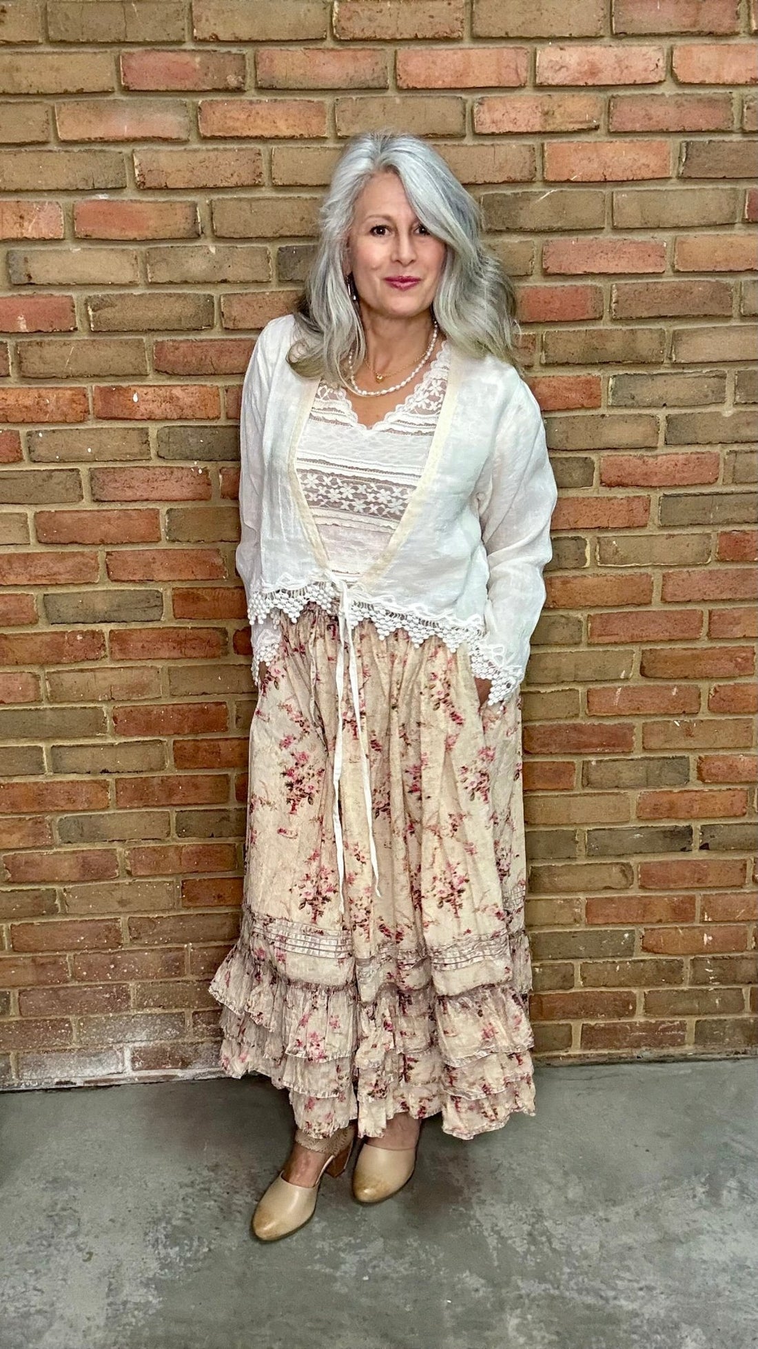 Cotton and Crochet Lace Topper - Vintage Vault Boutique