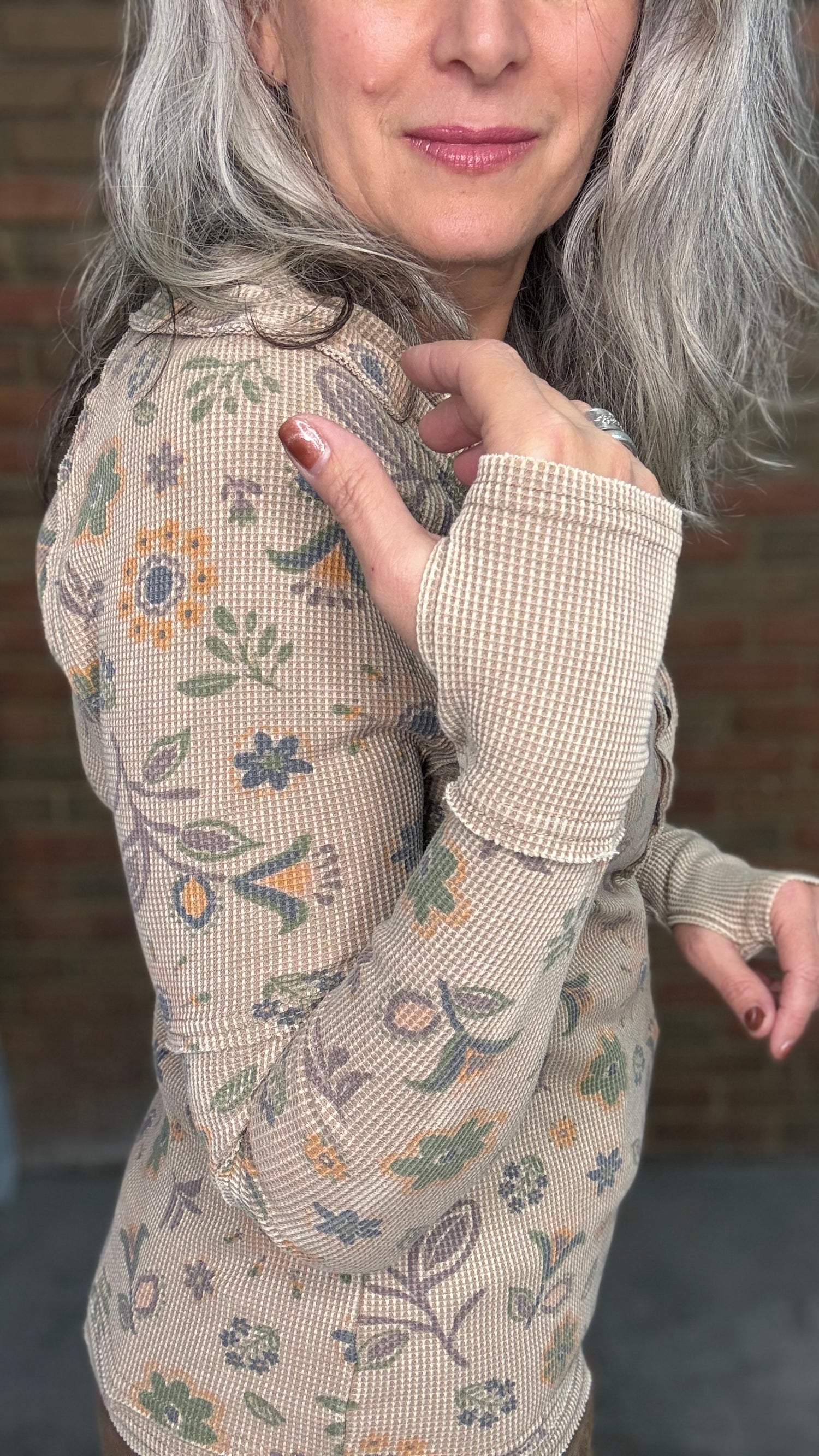 Floral Washed Henley