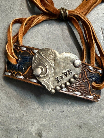 Leather Heart Cuff