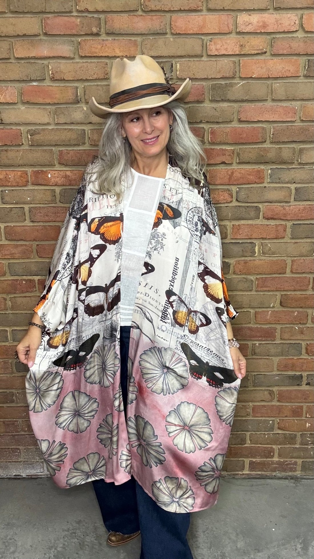 Butterfly Silk Kimono - Vintage Vault Boutique