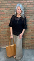 Taupe Wide Leg Cuff Pant - Vintage Vault Boutique