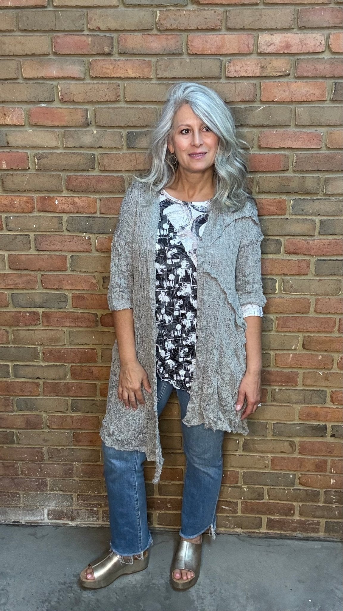 Lucetta Granite Knit Asymmetric Jacket - Vintage Vault Boutique