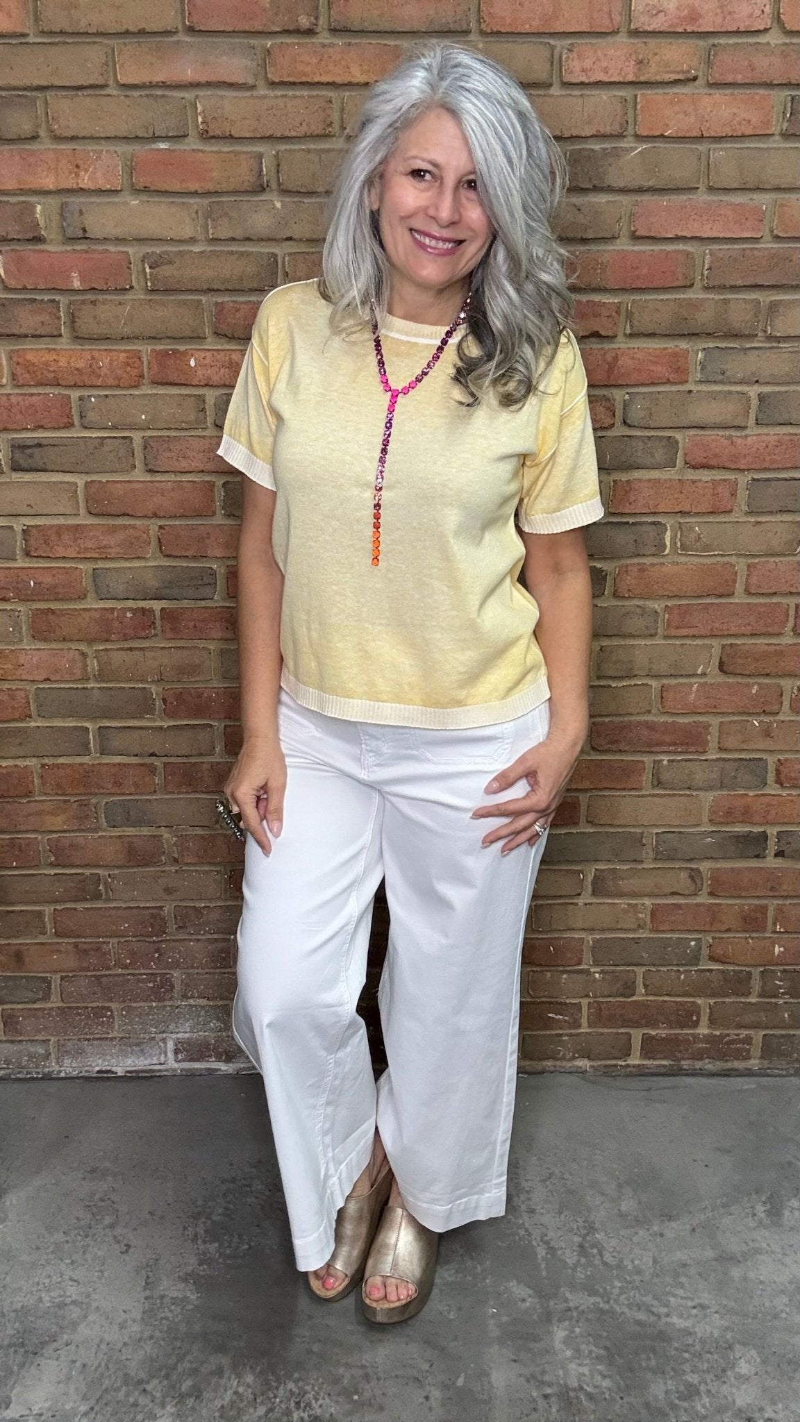 Sunshine Short Sleeve Sweater - Vintage Vault Boutique