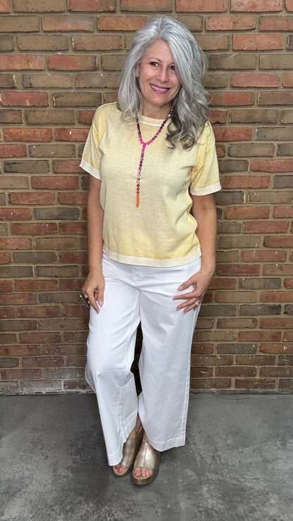 Sunshine Short Sleeve Sweater - Vintage Vault Boutique