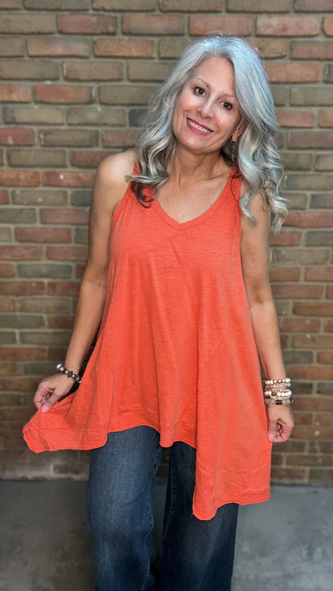 Beyond The Moon Tank - Tangerine - Vintage Vault Boutique