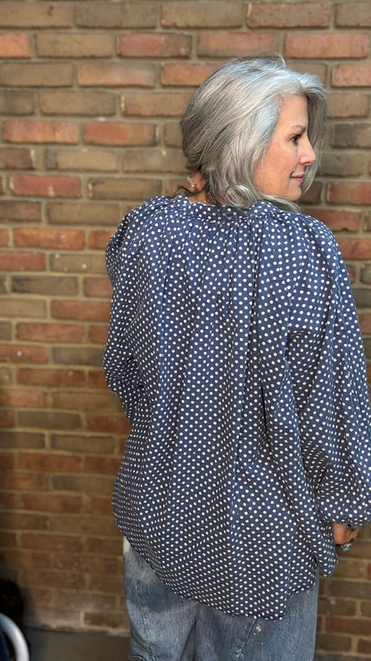 Sweet Nothings Top - Navy Dot