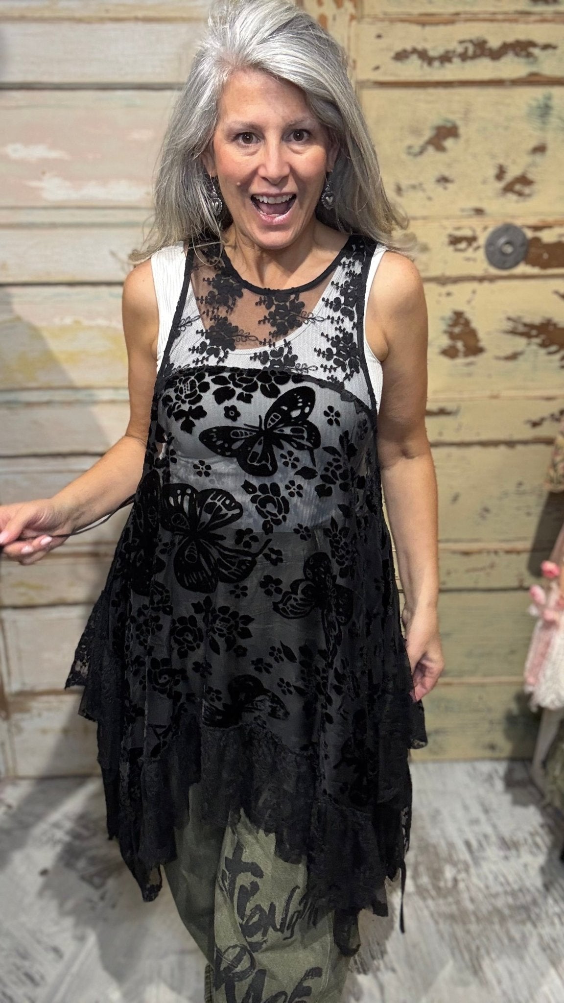 After Midnight Sleeveless Tunic - Vintage Vault Boutique