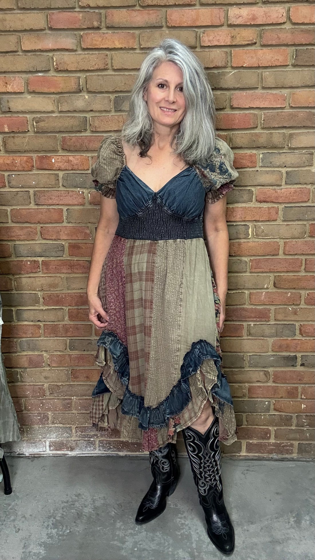 Ruffled Asymmetric Hem Dress