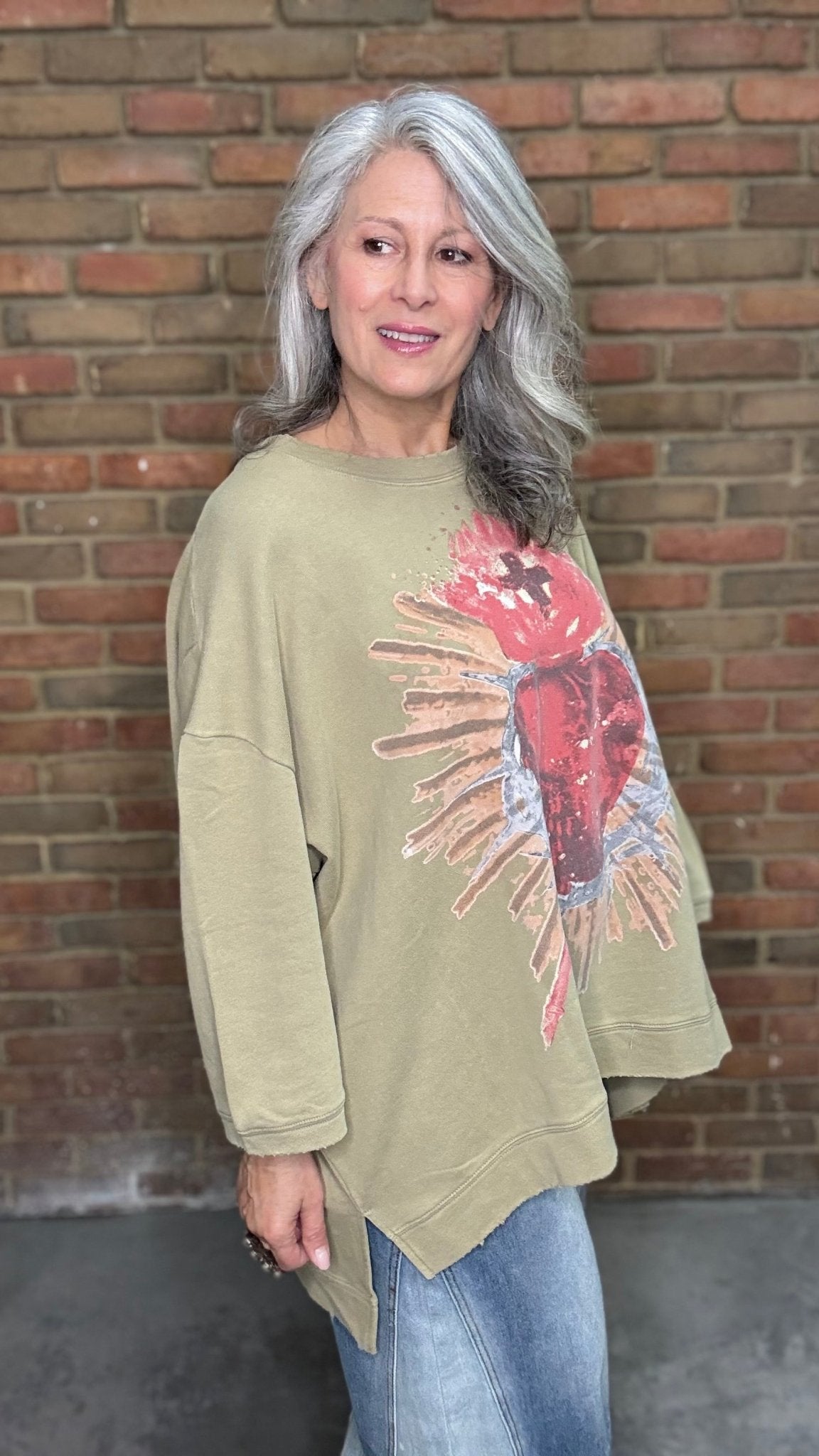 Dance With the Moon Sweatshirt - Olive Sacred