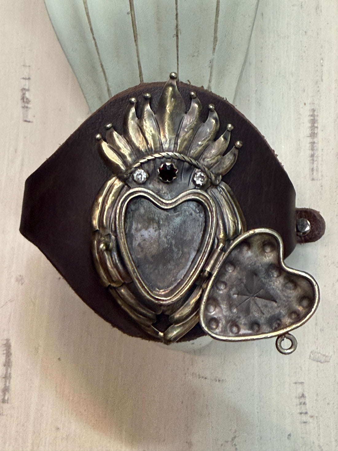 Flaming Heart Locket Buckle Bracelet