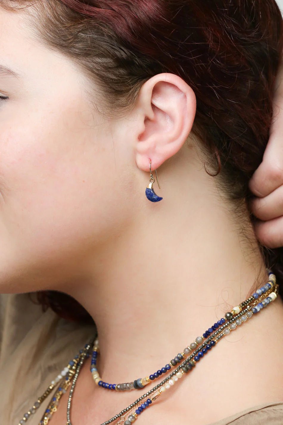 Blue Moon Simple Earrings 024E - Vintage Vault Boutique