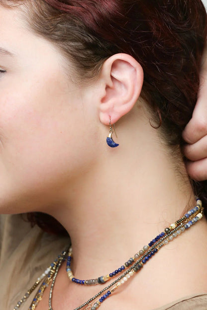 Blue Moon Simple Earrings 024E - Vintage Vault Boutique