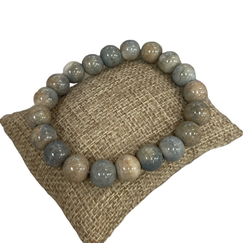 10mm Semi - Precious Stone Stretch Bracelet - Vintage Vault Boutique