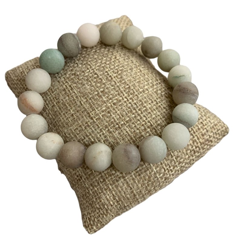 10mm Semi - Precious Stone Stretch Bracelet - Vintage Vault Boutique