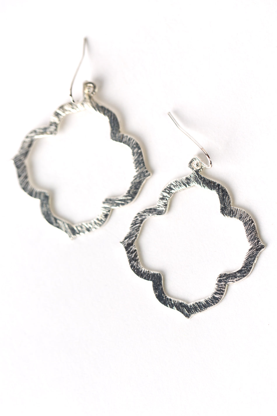 Brushed Silver Earrings E015