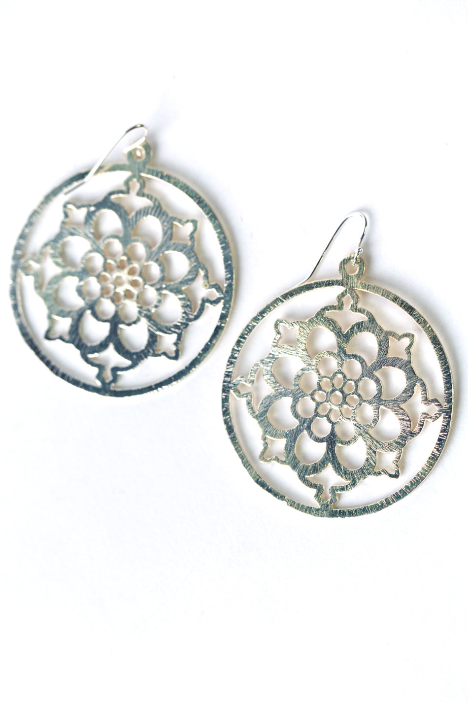 Brushed Silver Earrings E034