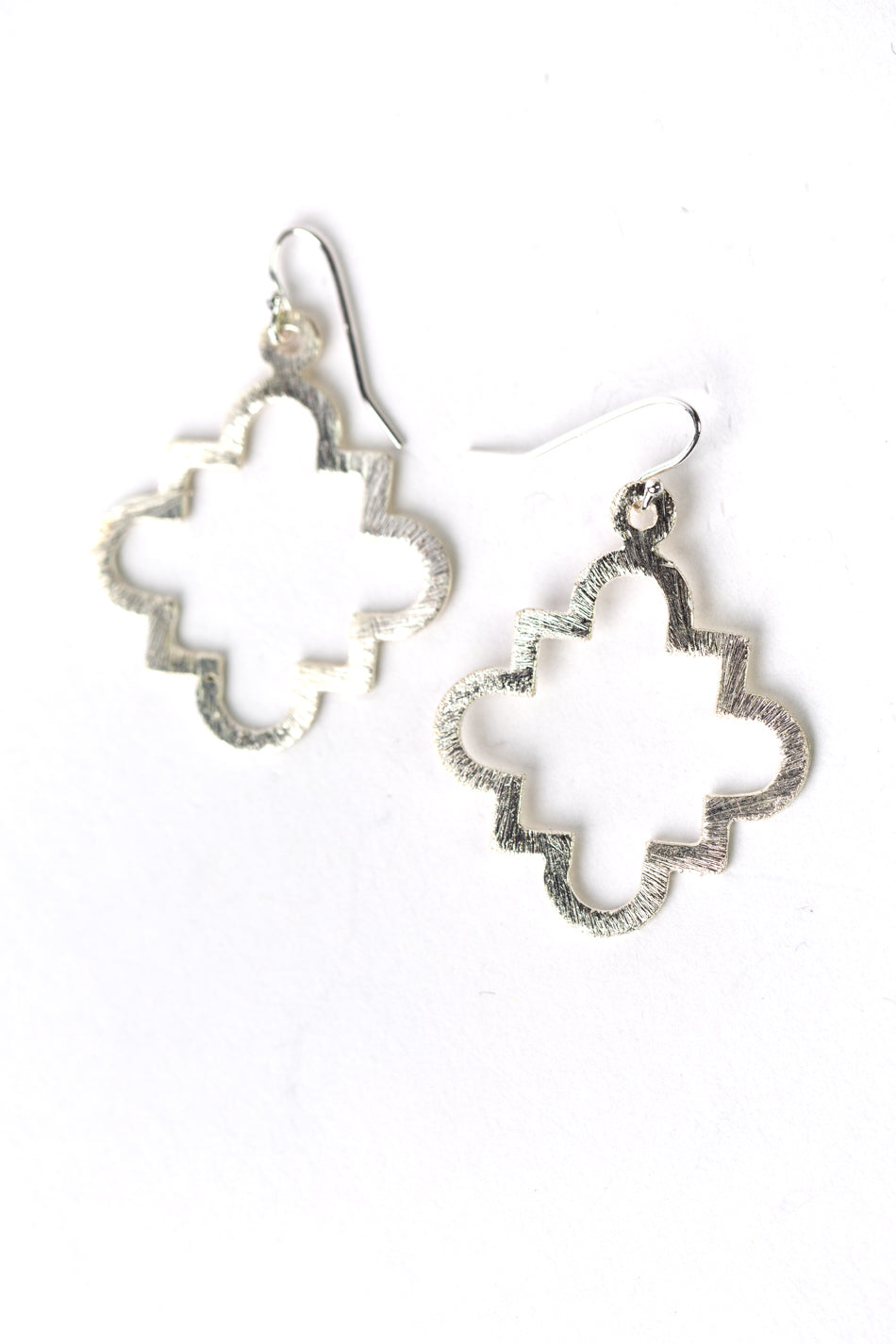Brushed Silver Earrings E65