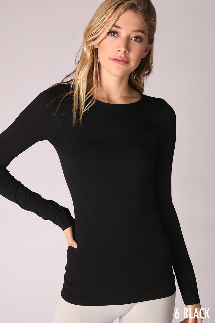 Long Sleeve Crew Neck Top - Vintage Vault Boutique