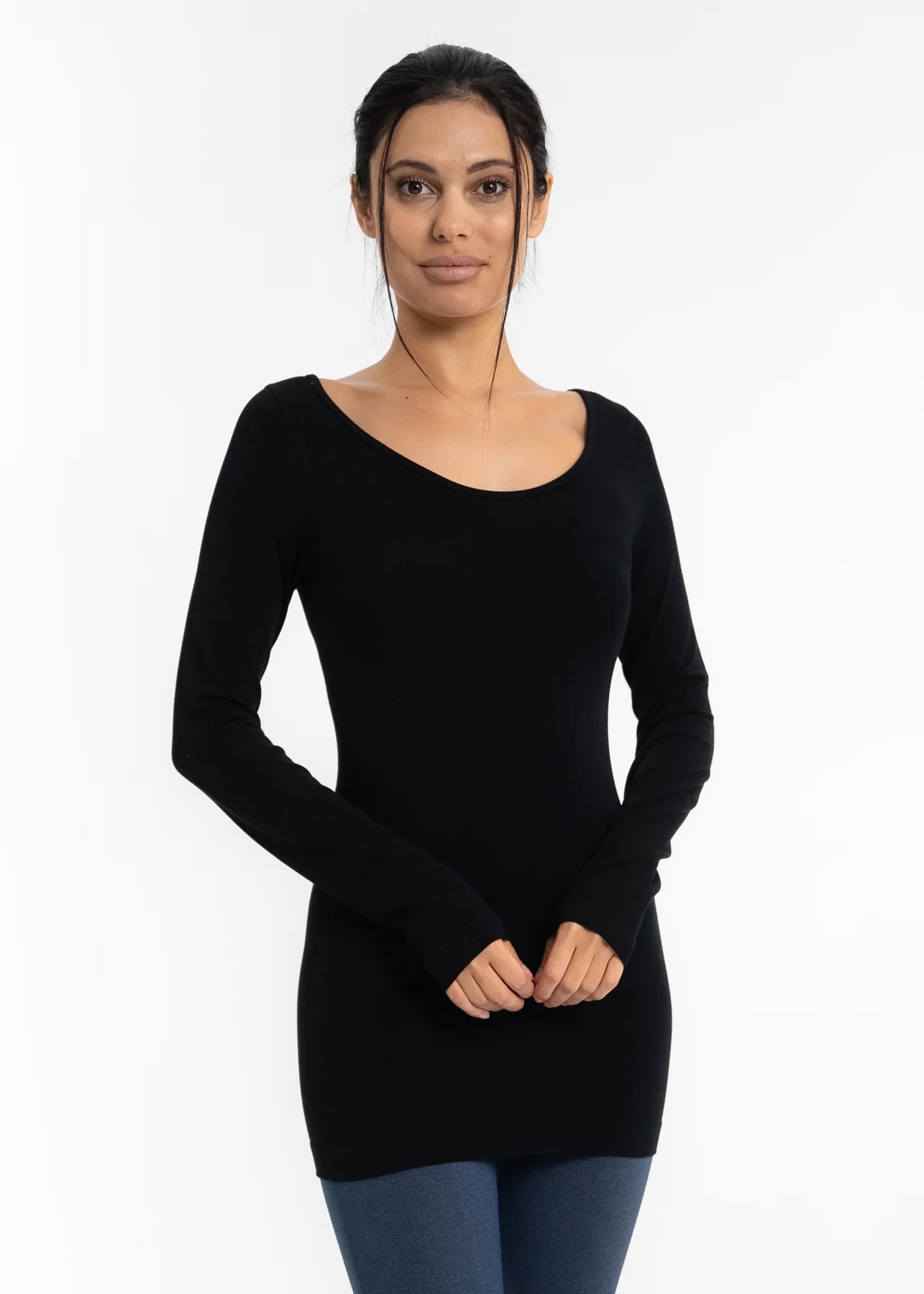Long Sleeve Round Neck Top - Vintage Vault Boutique