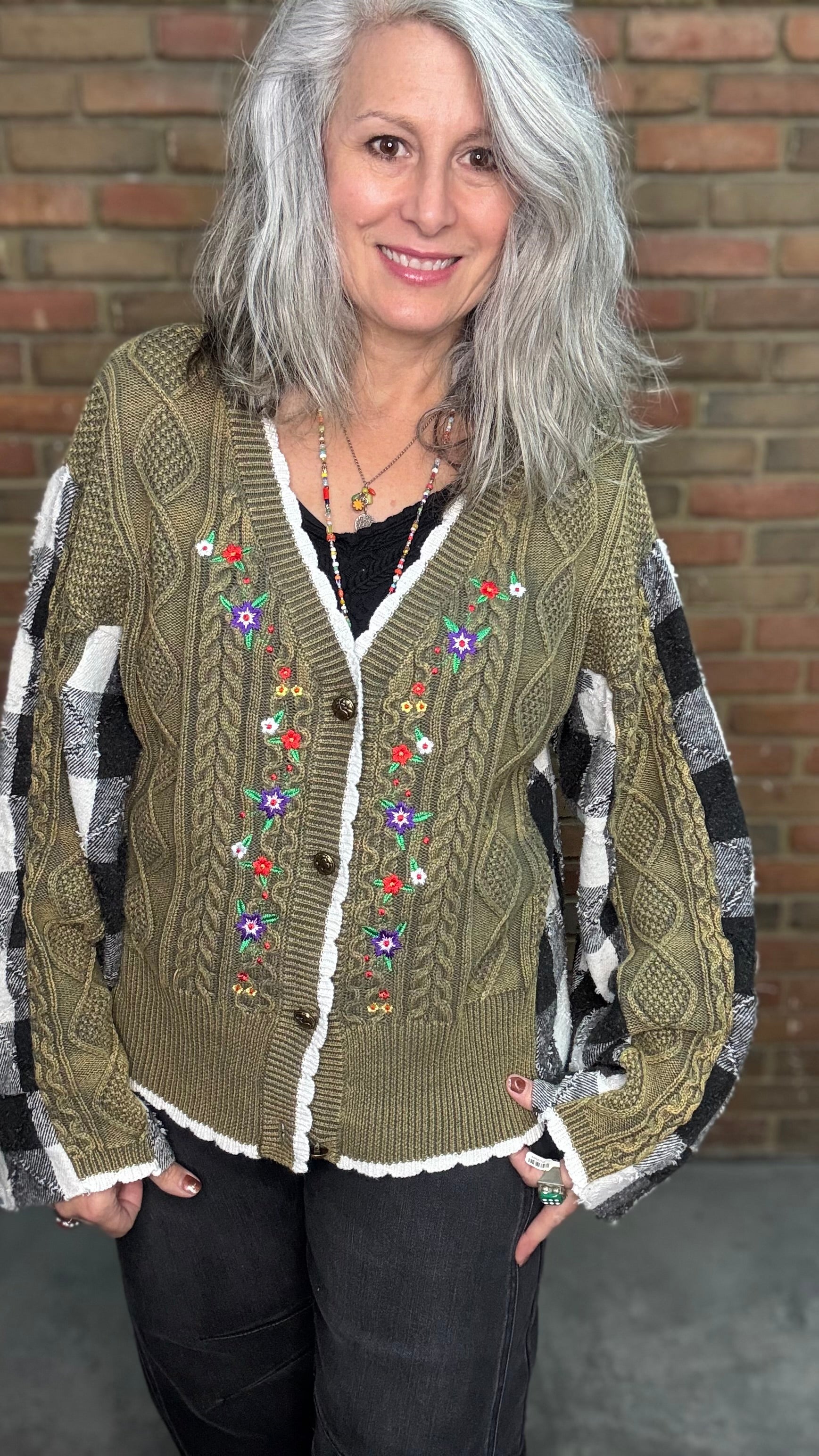 Olive Mixed Up Sweater