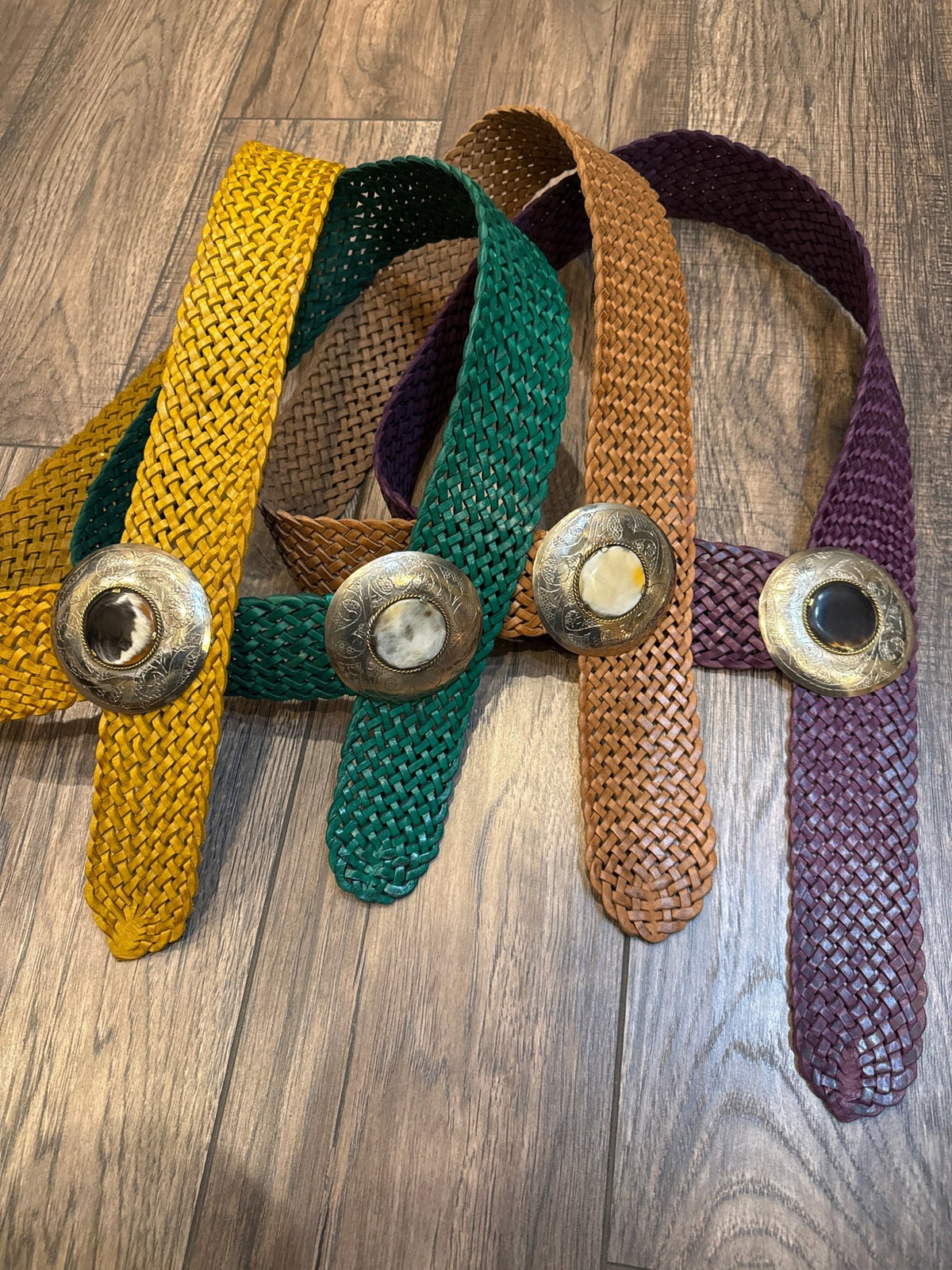 Woven Leather Belt - Vintage Vault Boutique