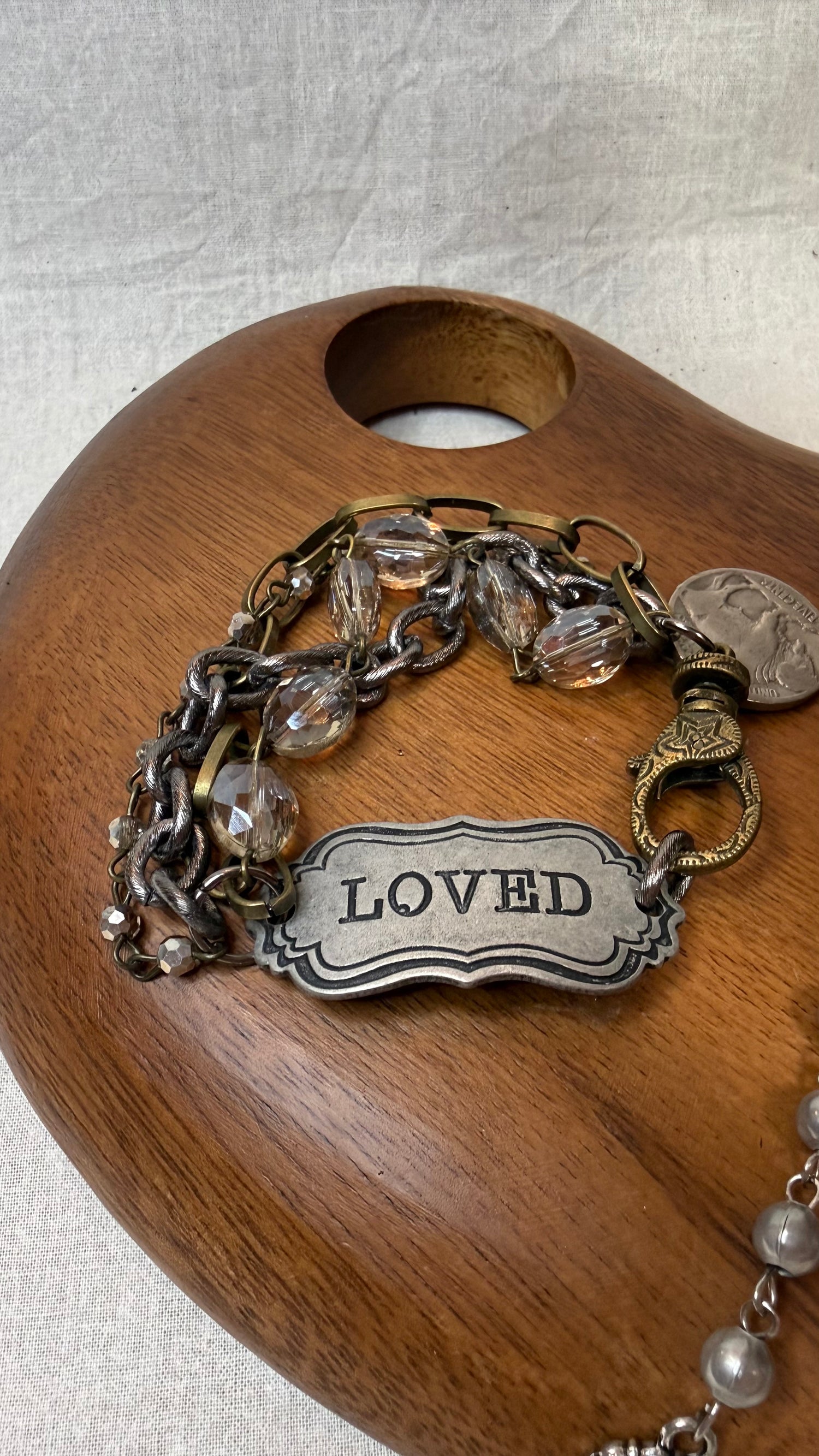 Loved Vintage Stamped Bracelet