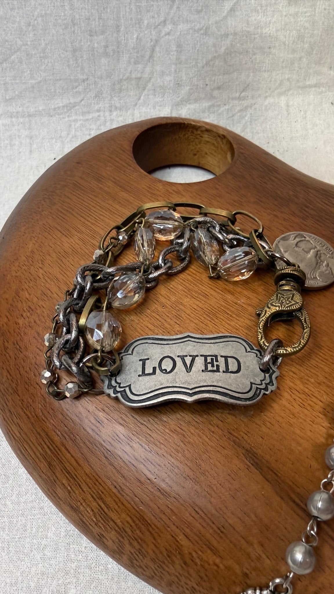 Loved Vintage Stamped Bracelet - Vintage Vault Boutique