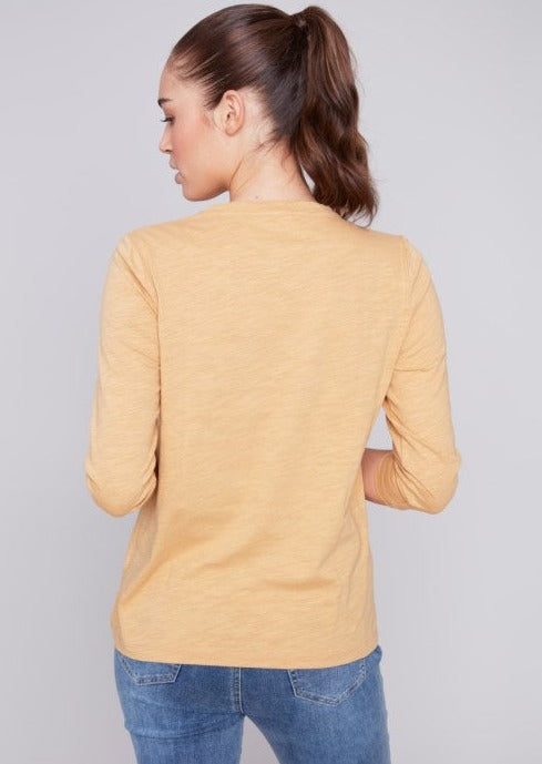 Cotton Slub Knit Top  Corn