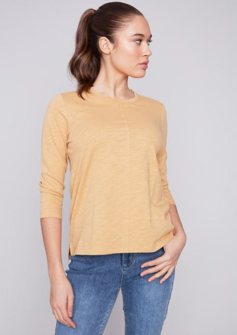 Cotton Slub Knit Top  Corn