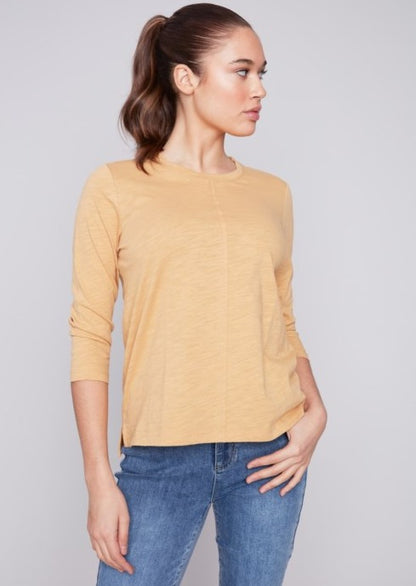 Cotton Slub Knit Top  Corn