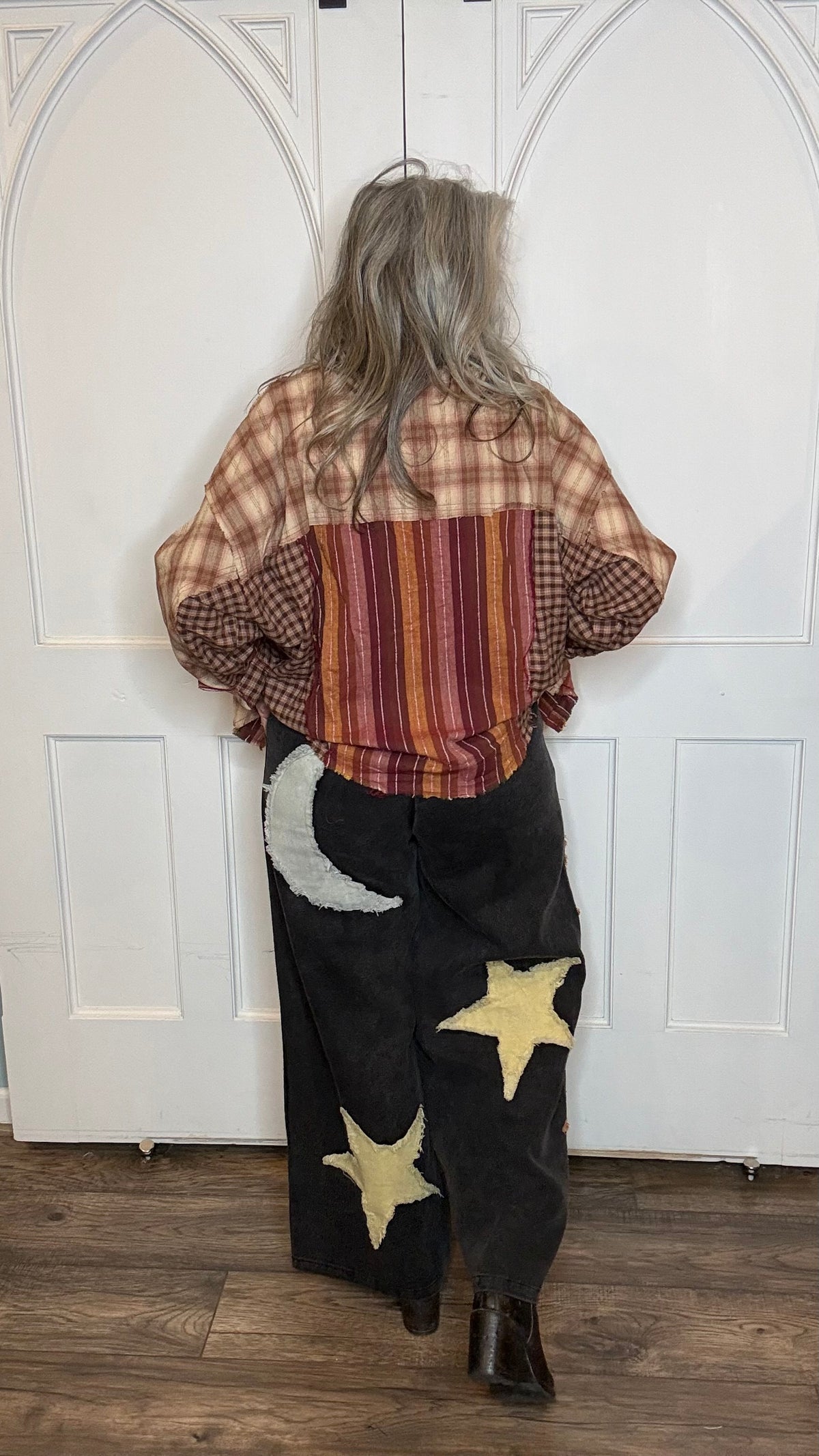 Sun Moon Star Patch Wide Pants