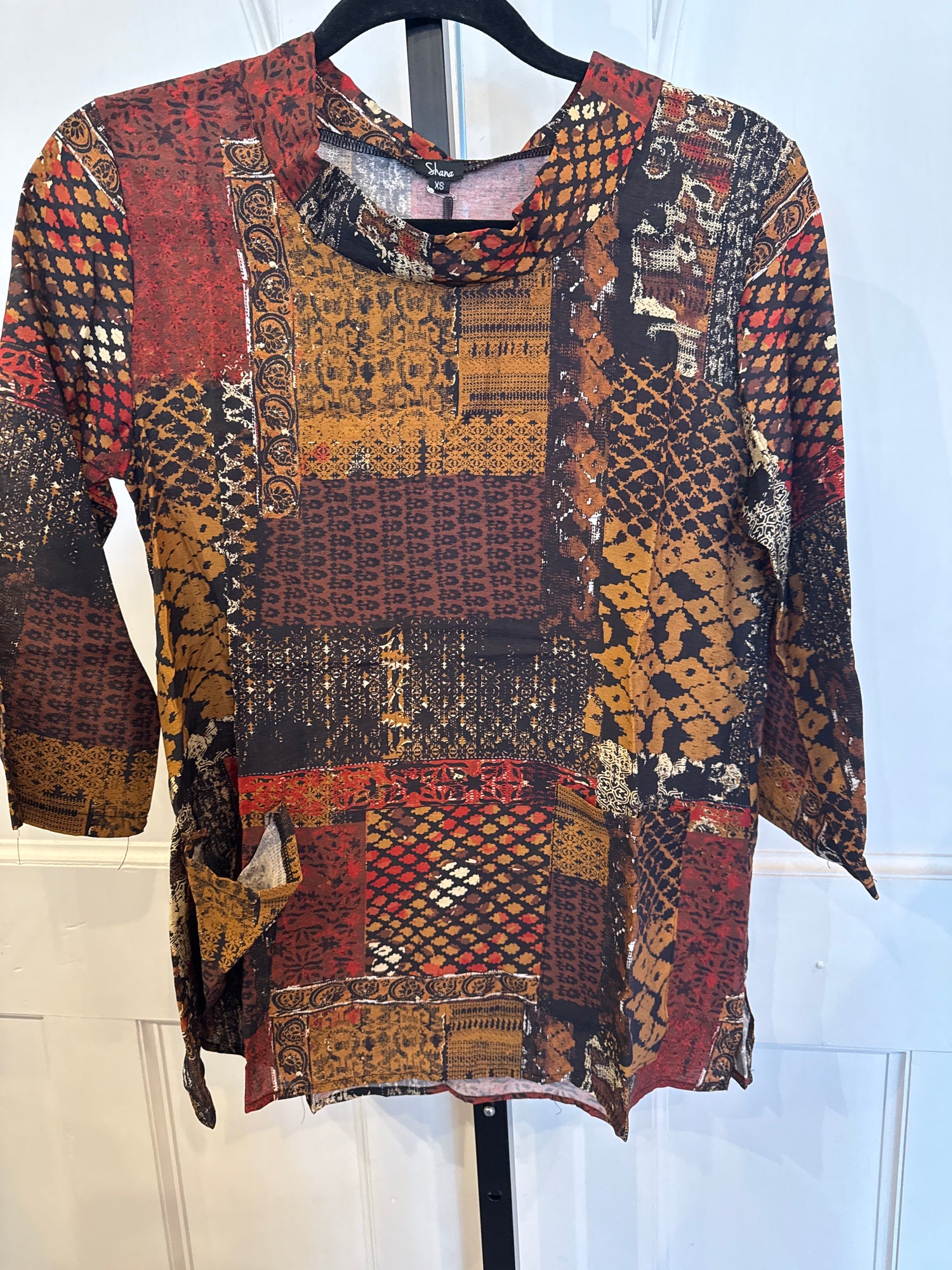 Print Mock Neck Tunic