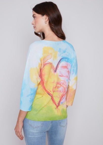 Watercolor Heart Sweater