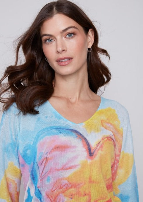 Watercolor Heart Sweater