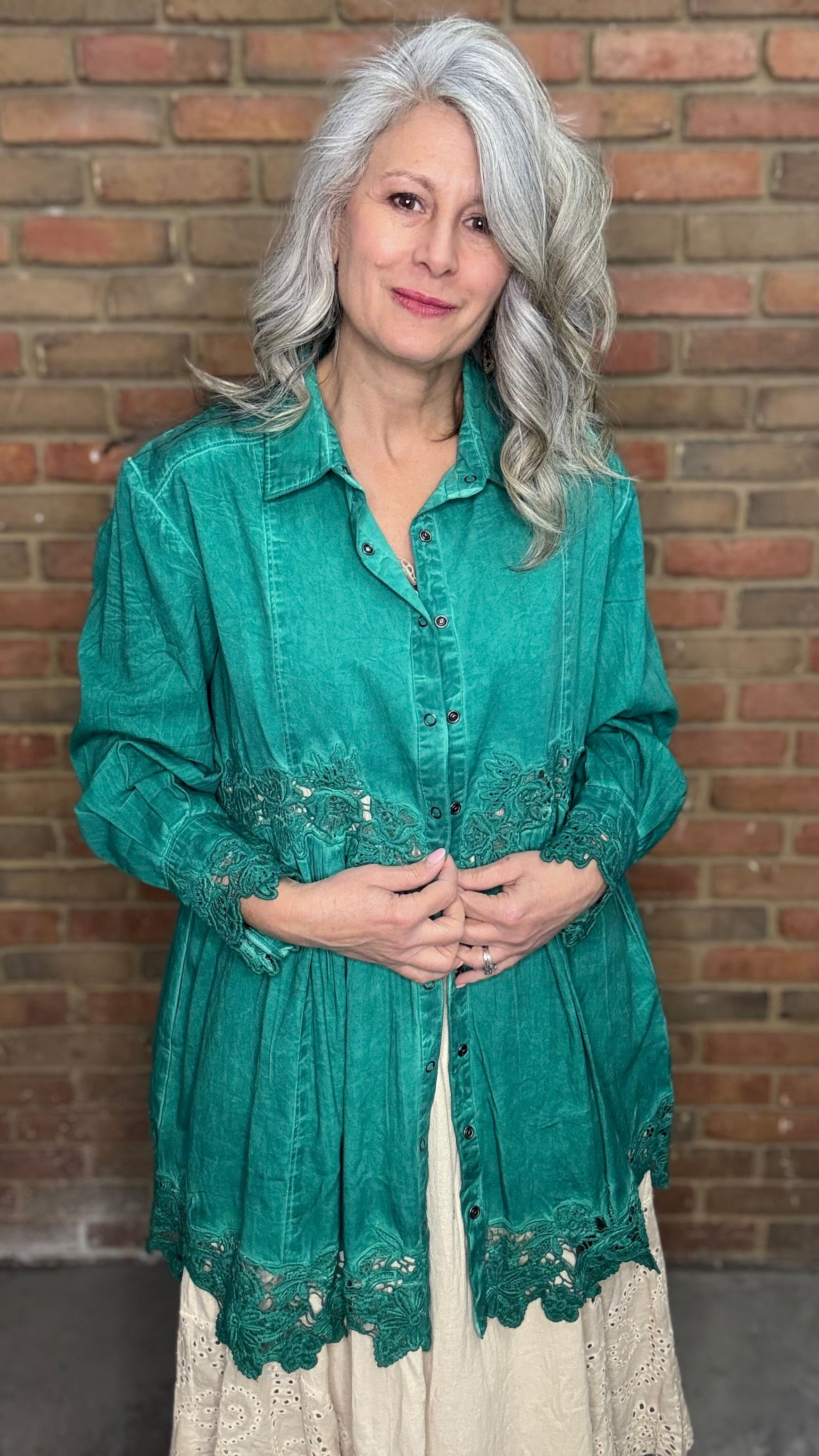 Emerald Vintage Lace Jacket
